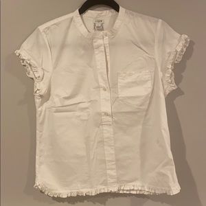 Poplin popover ruffle sleeve stop